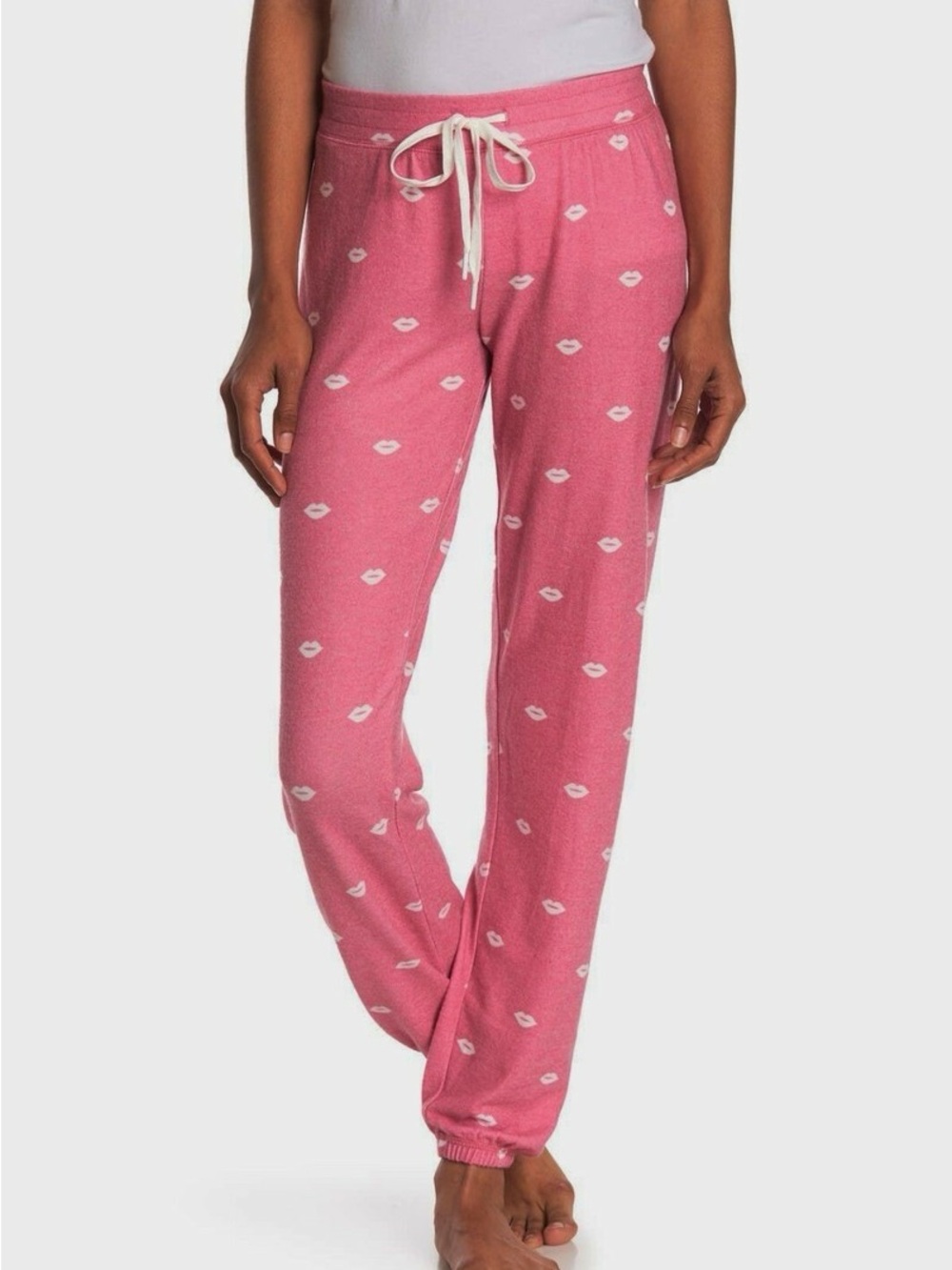 PJ Salvage Pink Lip-Print Lounge Pants
